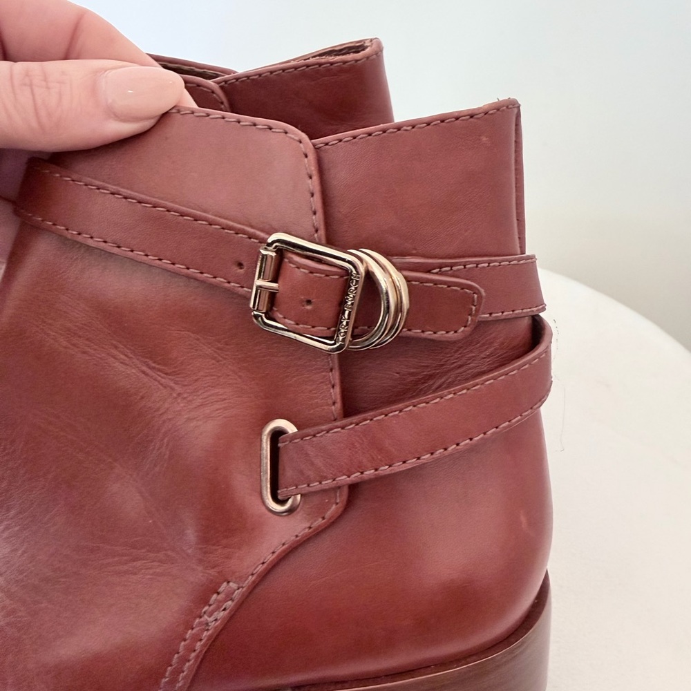 Tory Burch | Brooke Ankle Booties Womens 10 Leather Buckle Detail Boots - Picture 7 of 10